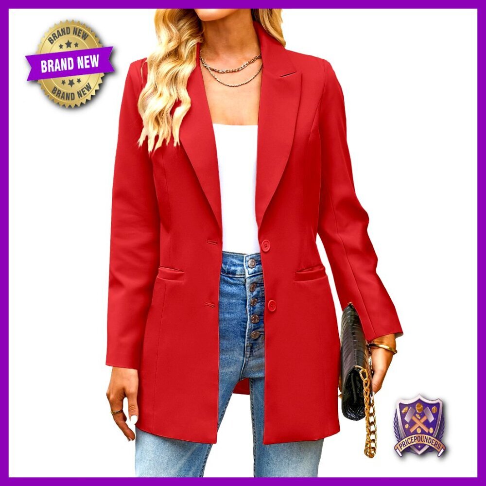 Long Blazer Jacket Business Casual Professional Office Work Chic Minimal